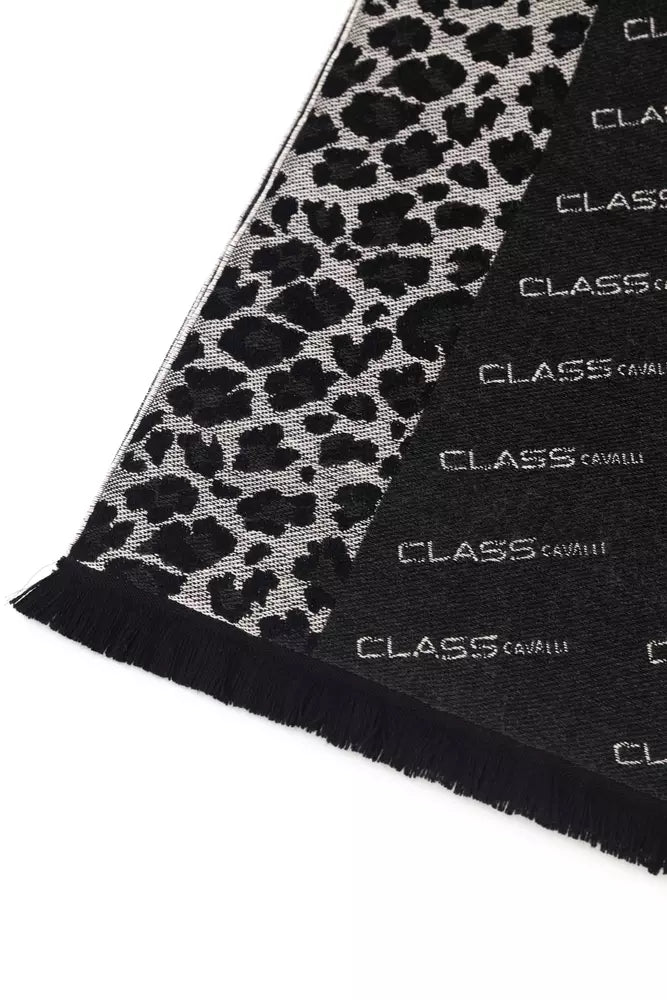 Cavalli Class Eleganter Schal mit Animalier-Fantasie-Logo