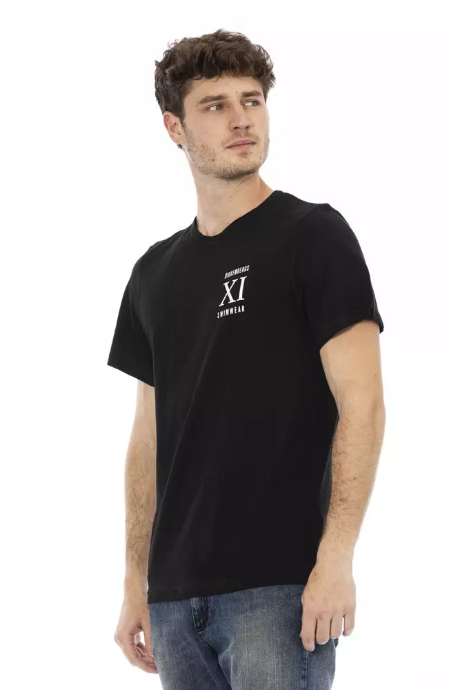 Bikkembergs elegantes Baumwoll-T-Shirt mit Frontprint