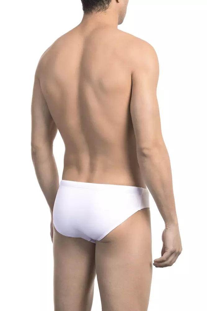 Bikkembergs schicker weißer Speedo mit seitlichem Druckdetail