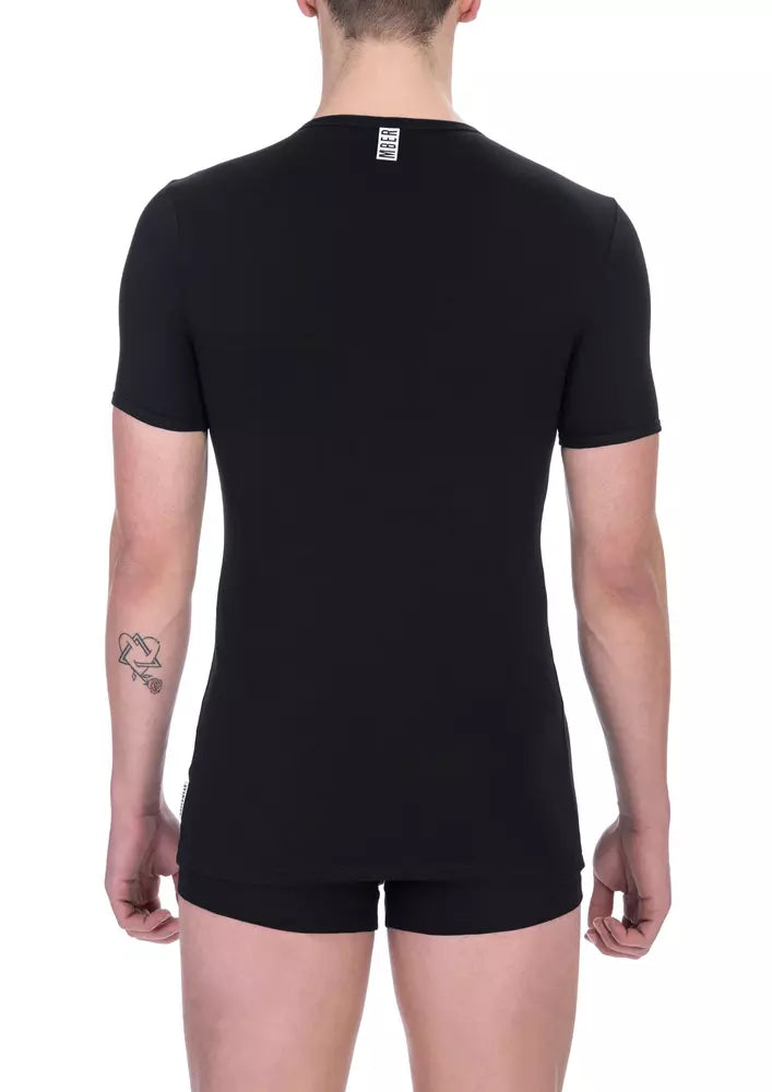 Bikkembergs elegante T-Shirts mit Rundhalsausschnitt im Doppelpack in Schwarz