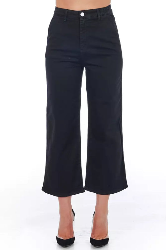 Frankie Morello Black Cotton Jeans &amp; Pant