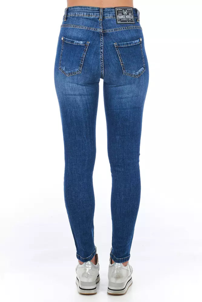 Frankie Morello Stylische Denim-Jeans in getragener Waschung