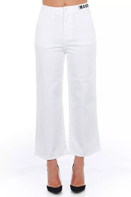 Frankie Morello White Cotton Jeans &amp; Pant