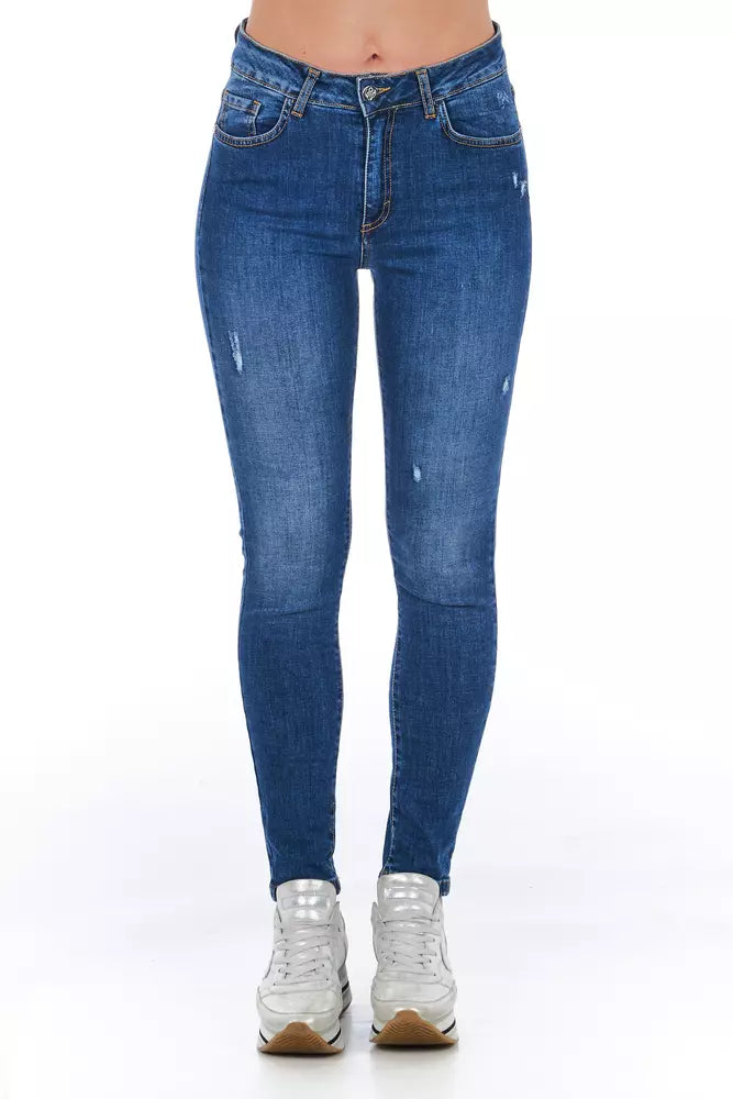 Frankie Morello Stylische Denim-Jeans in getragener Waschung