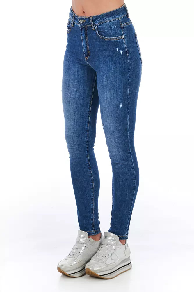 Frankie Morello Stylische Denim-Jeans in getragener Waschung