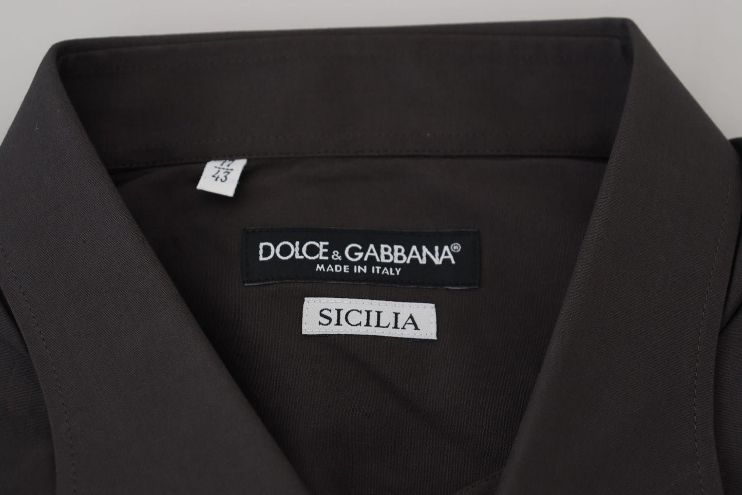 Dolce &amp; Gabbana Gray SICILY Slim Fit Stretch Dress Shirt