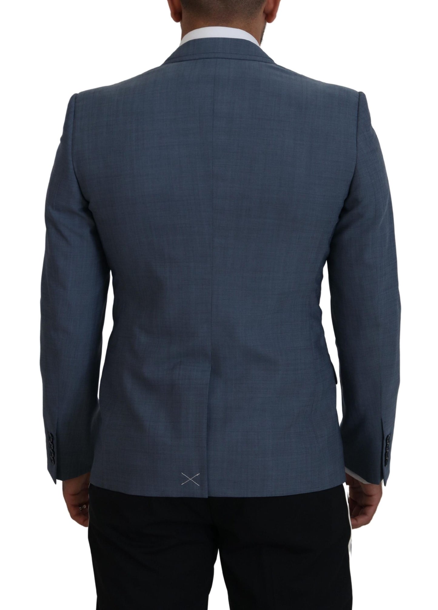 Dolce &amp; Gabbana Blue Wool Stretch Slim Fit Jacket Blazer