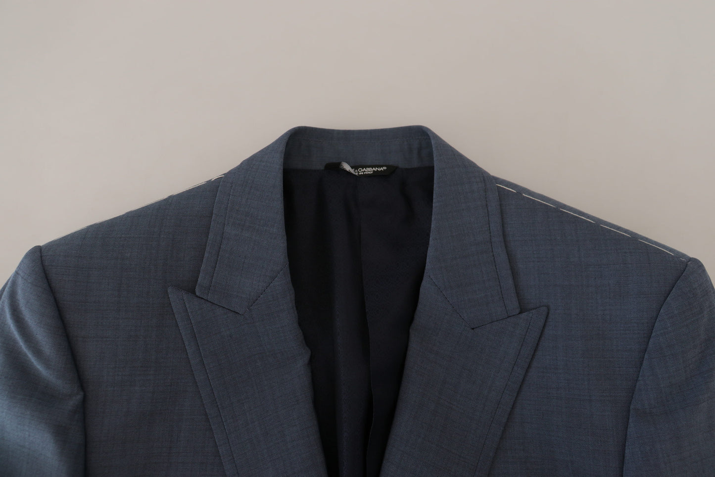 Dolce &amp; Gabbana Blue Wool Stretch Slim Fit Jacket Blazer