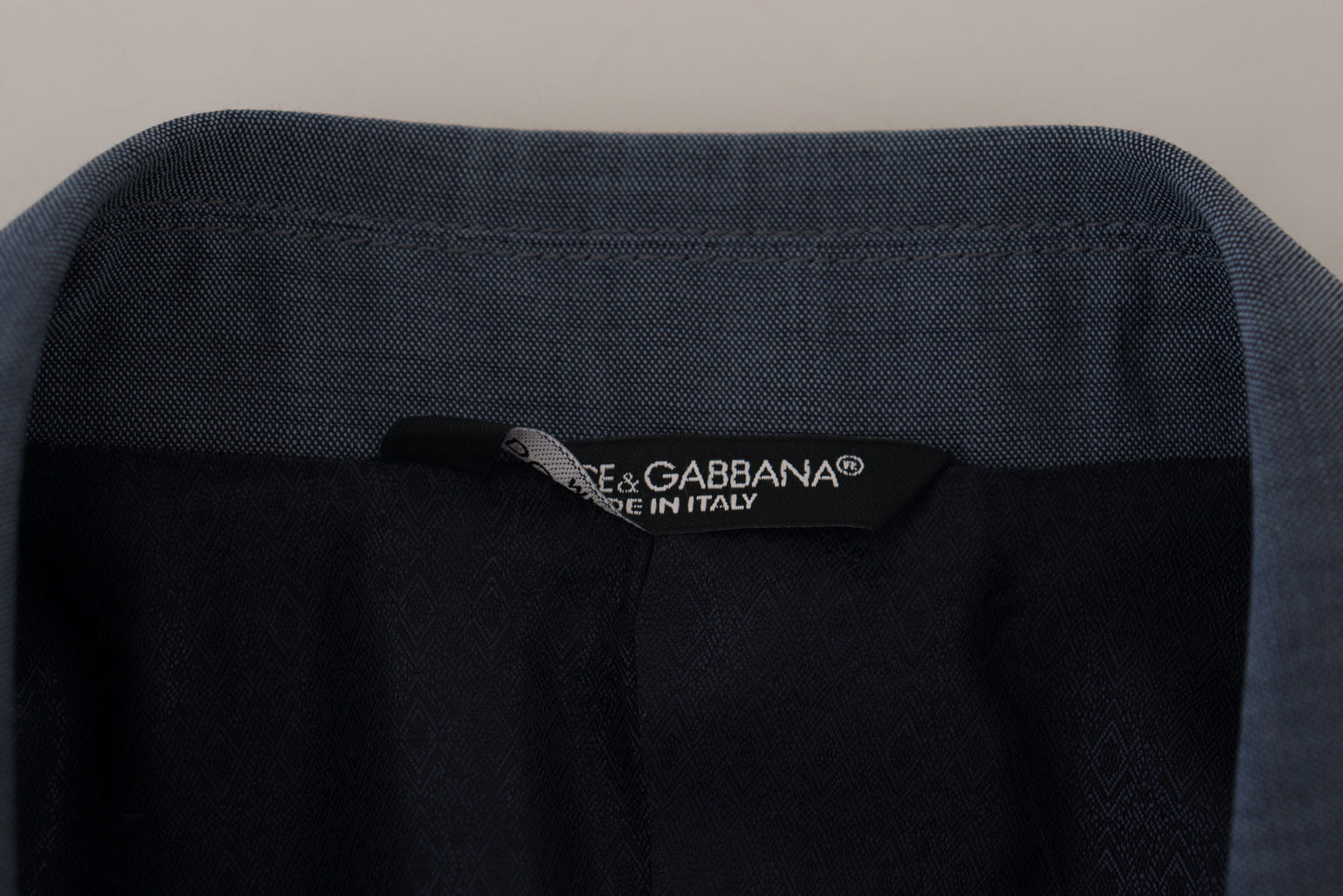 Dolce &amp; Gabbana Blue Wool Stretch Slim Fit Jacket Blazer