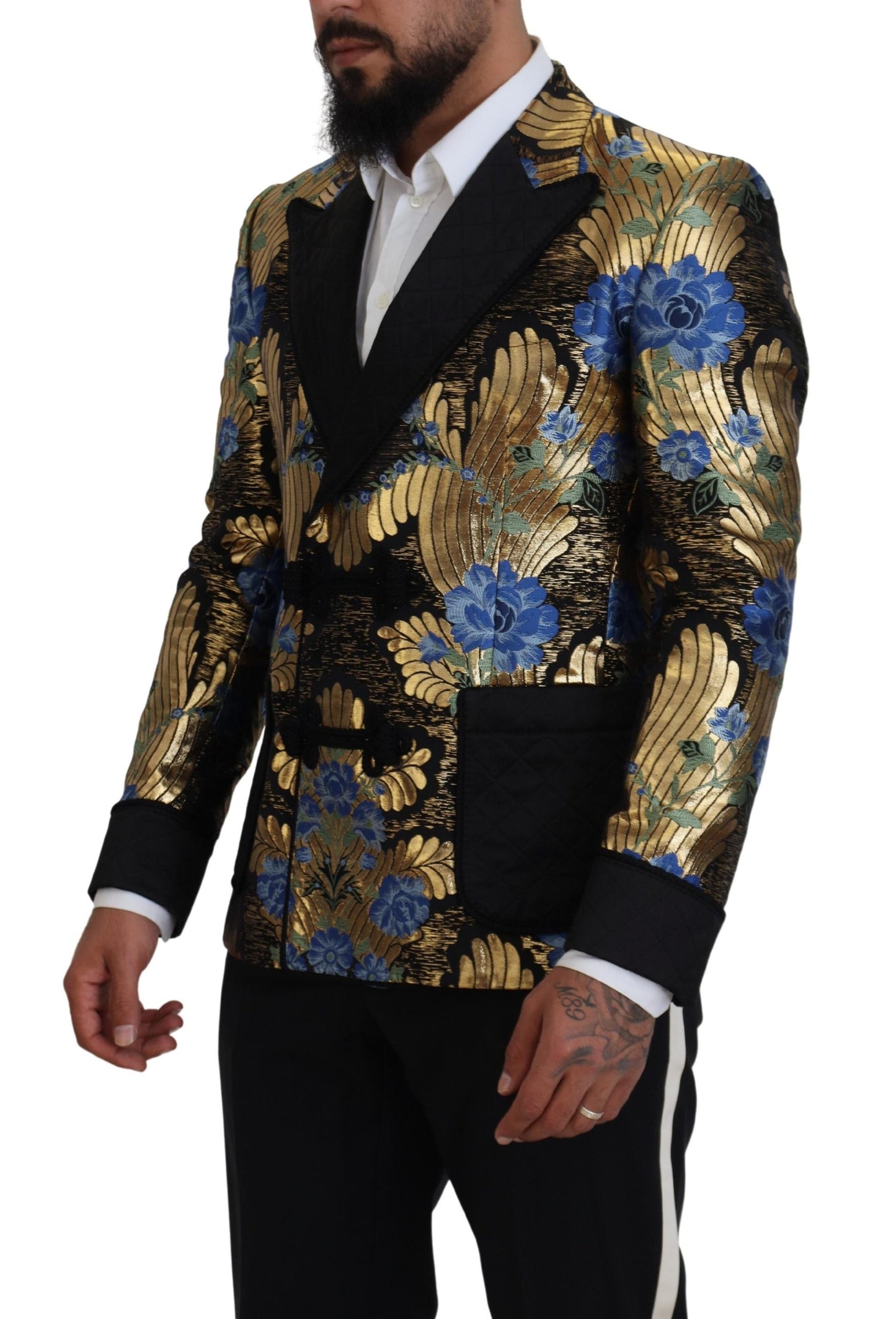 Dolce &amp; Gabbana Gold Lurex Double Breasted Jacket Blazer