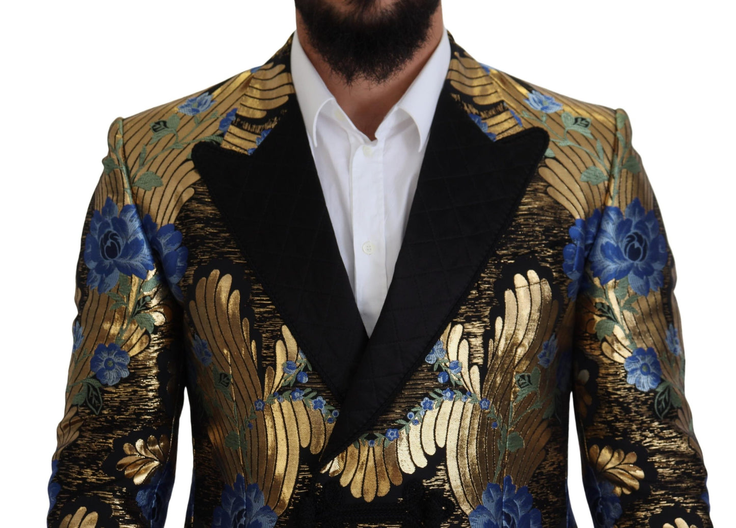 Dolce &amp; Gabbana Gold Lurex Double Breasted Jacket Blazer