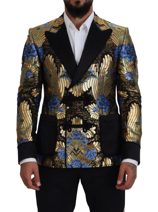 Dolce &amp; Gabbana Gold Lurex Double Breasted Jacket Blazer