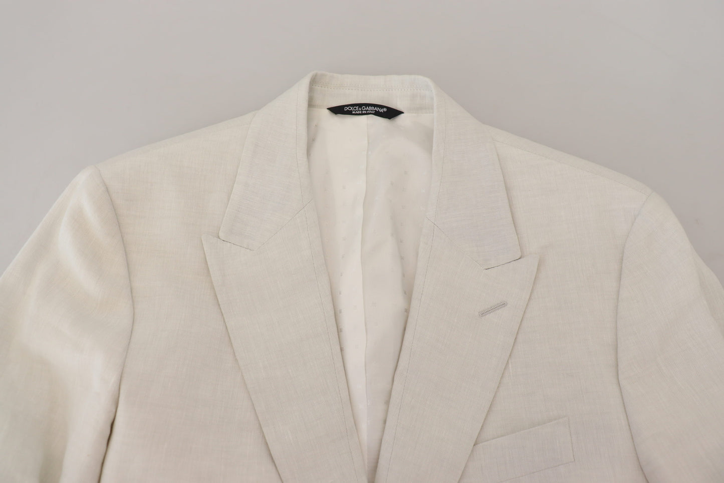 Dolce &amp; Gabbana White Linen Slim Fit Jacket Blazer