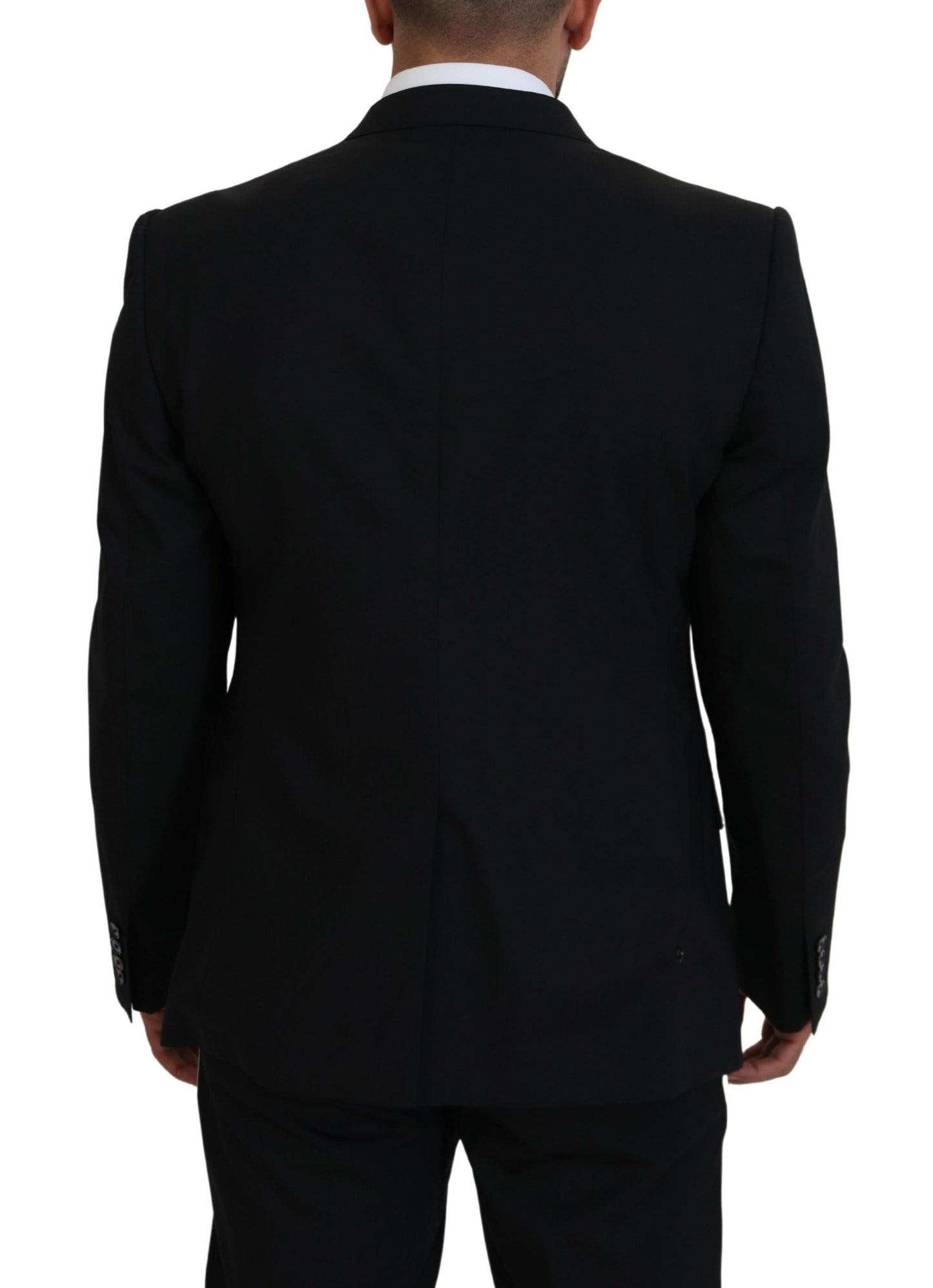 Dolce &amp; Gabbana Black Wool Stretch Slim Fit Jacket Blazer