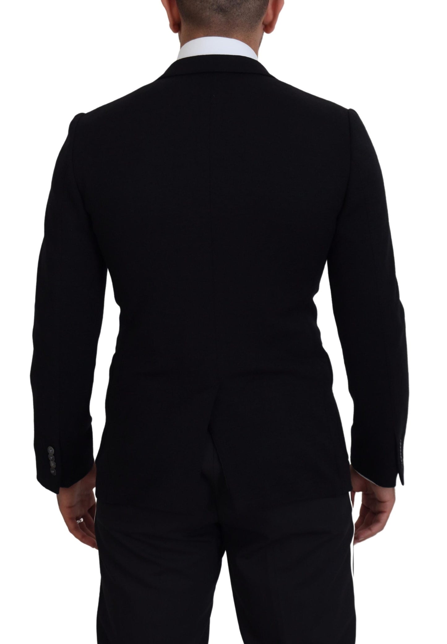 Dolce &amp; Gabbana Black Wool Crown Slim Fit Jacket Blazer