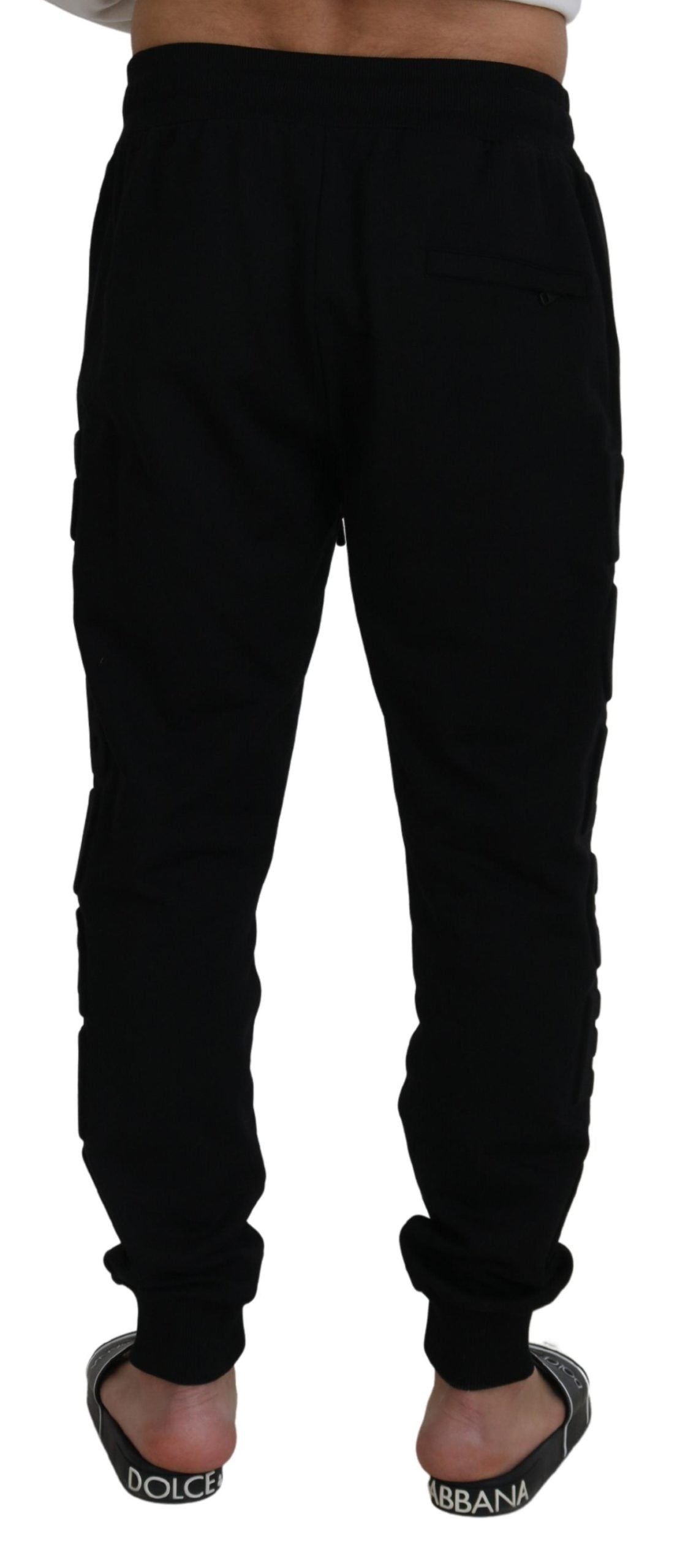 Dolce &amp; Gabbana Black Cotton Men Jogger Pants