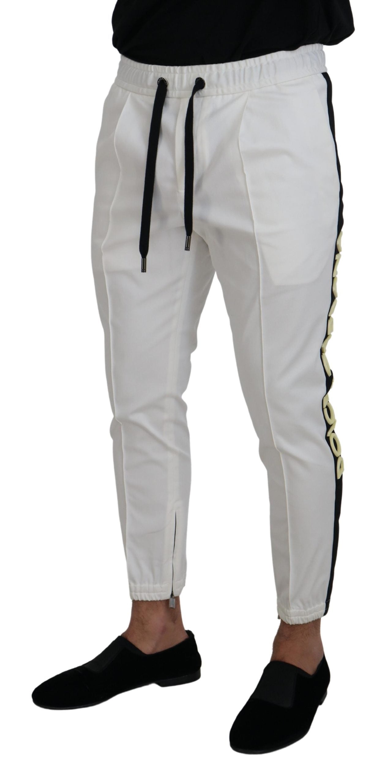 Dolce &amp; Gabbana Elegante Jogginghose aus weißer Baumwolle