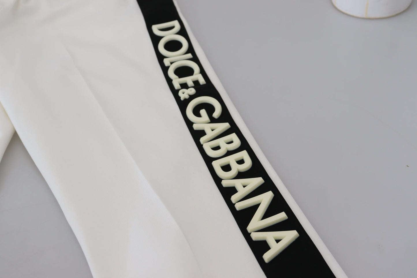 Dolce &amp; Gabbana Elegante Jogginghose aus weißer Baumwolle