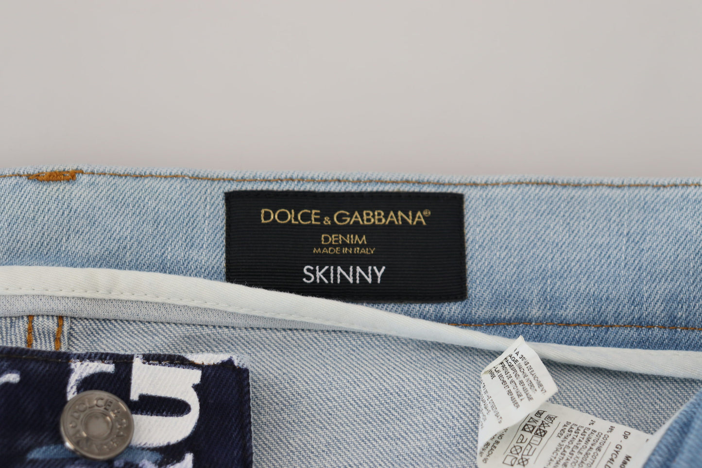 Dolce &amp; Gabbana – Elegante Denim-Hose mit Kronen-Print