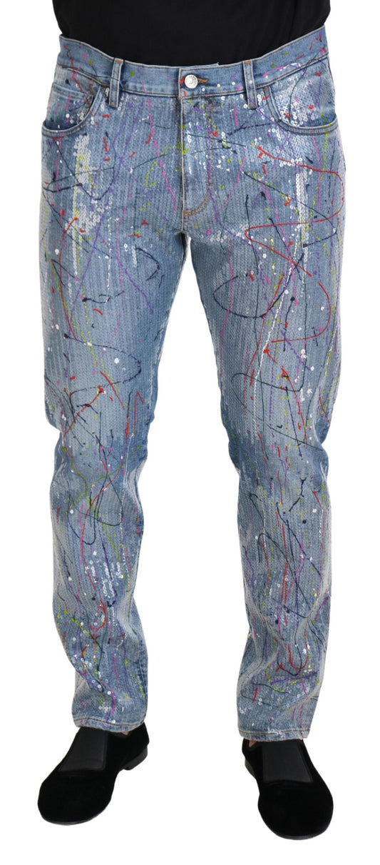 Dolce &amp; Gabbana Exquisite Color Splash Denim-Hose