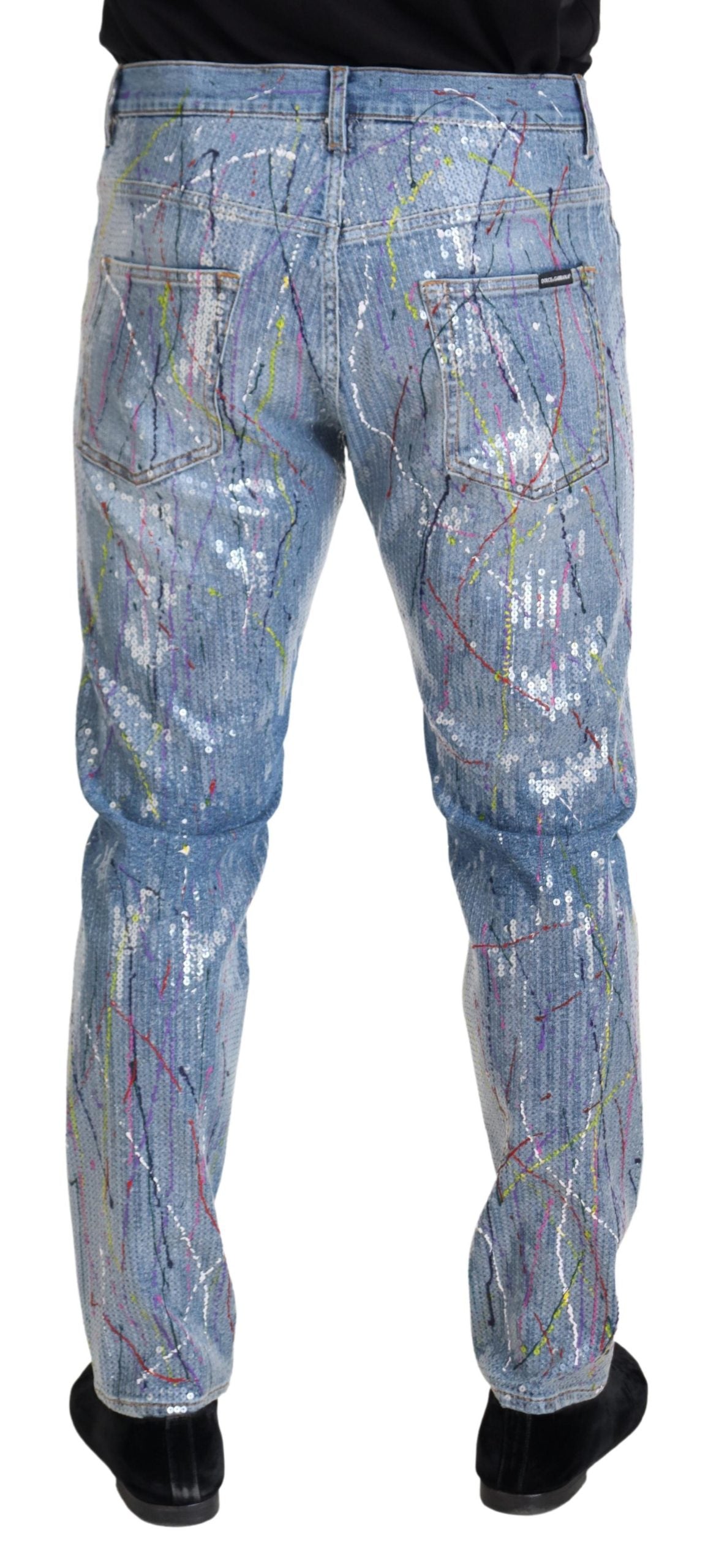 Dolce &amp; Gabbana Exquisite Color Splash Denim-Hose