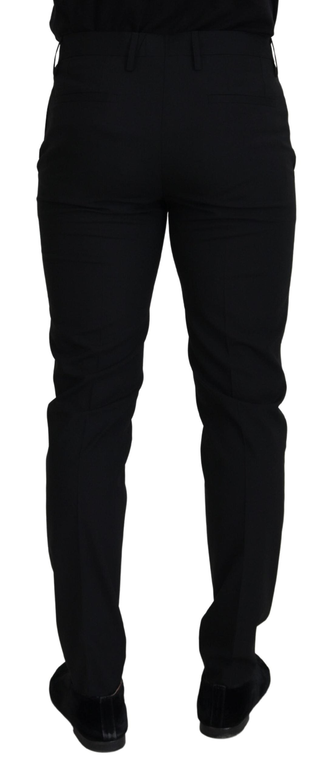 Dolce &amp; Gabbana Black Polyester Chino Formal Pants