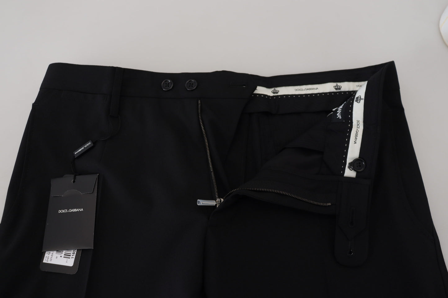 Dolce &amp; Gabbana Black Polyester Chino Formal Pants