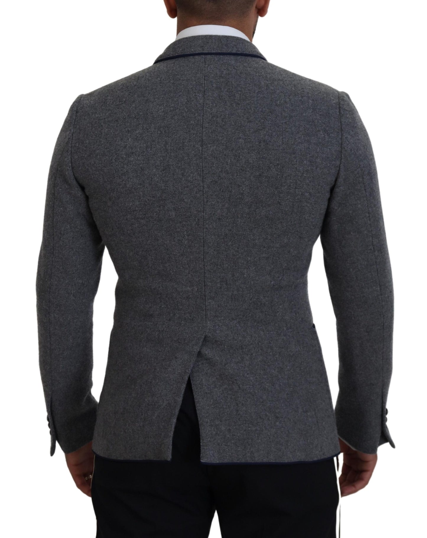 Dolce &amp; Gabbana Gray Wool Roses Slim Fit Jacket Blazer