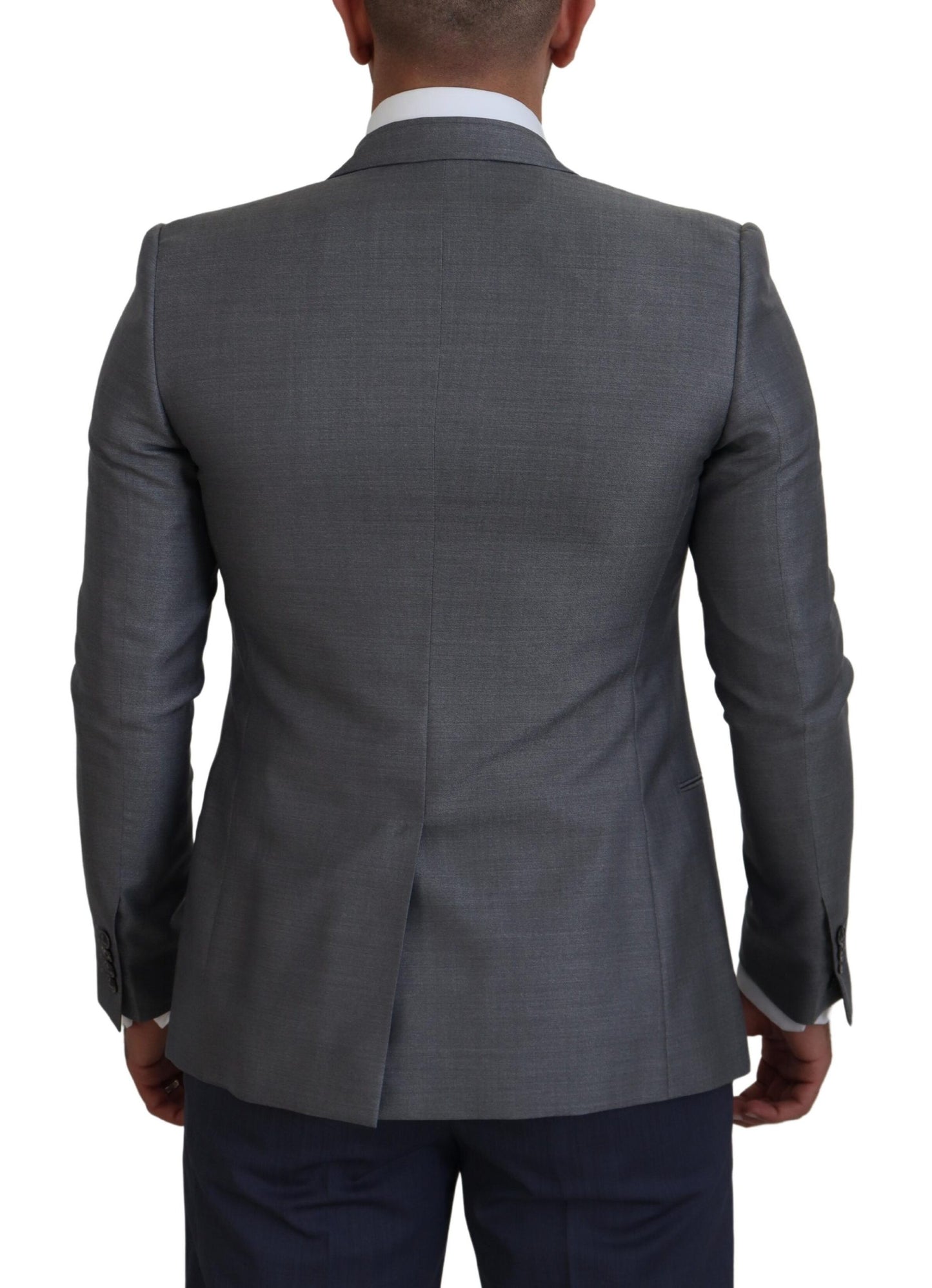 Dolce &amp; Gabbana Gray Wool Silk Slim Fit Jacket Blazer