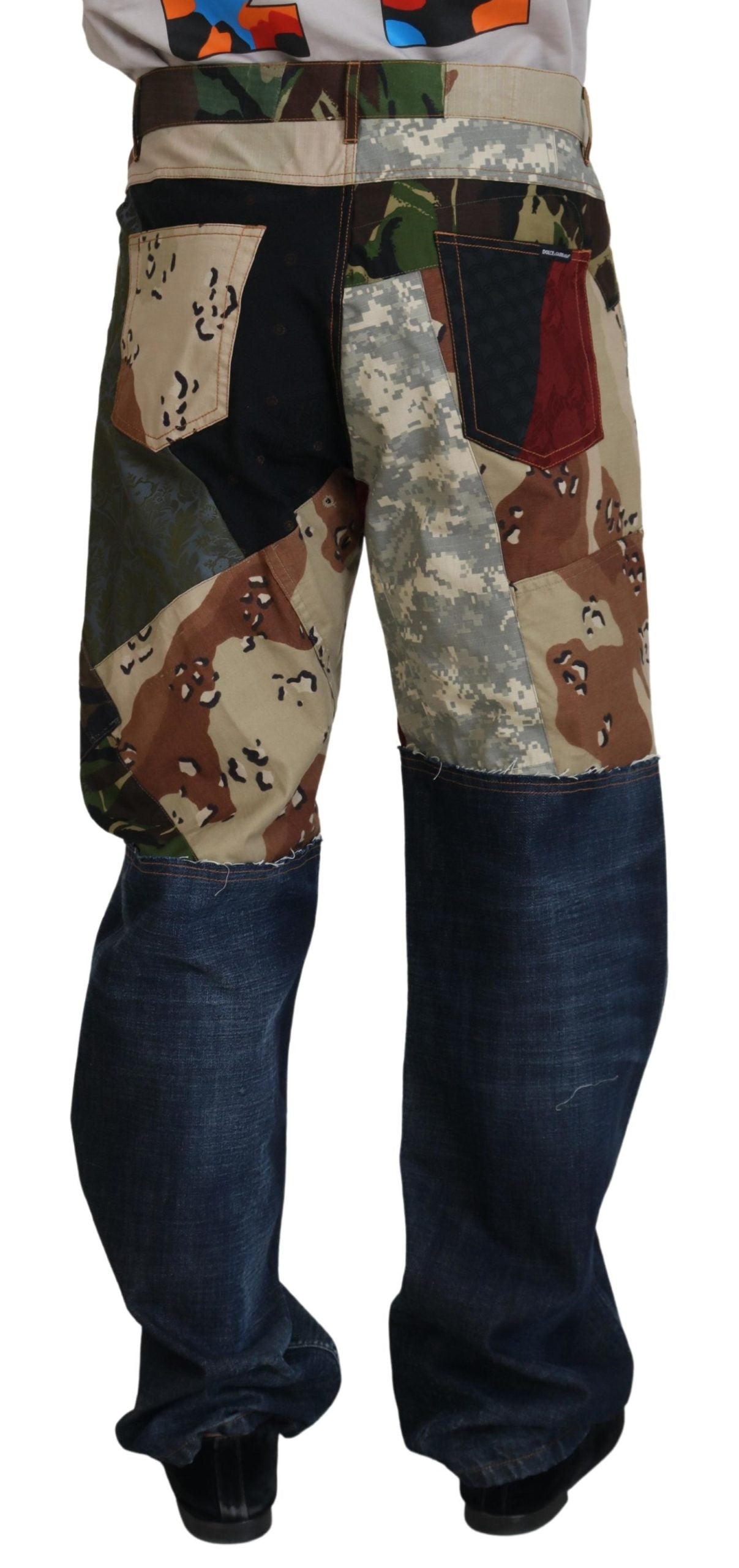 Dolce &amp; Gabbana Patchwork-Jeans aus Denim mit hohem Seidenanteil