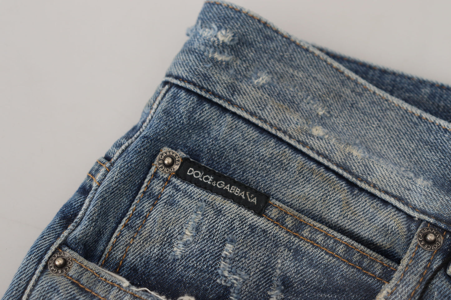 Dolce &amp; Gabbana Atemberaubende italienische Jeans aus zerfetztem Denim