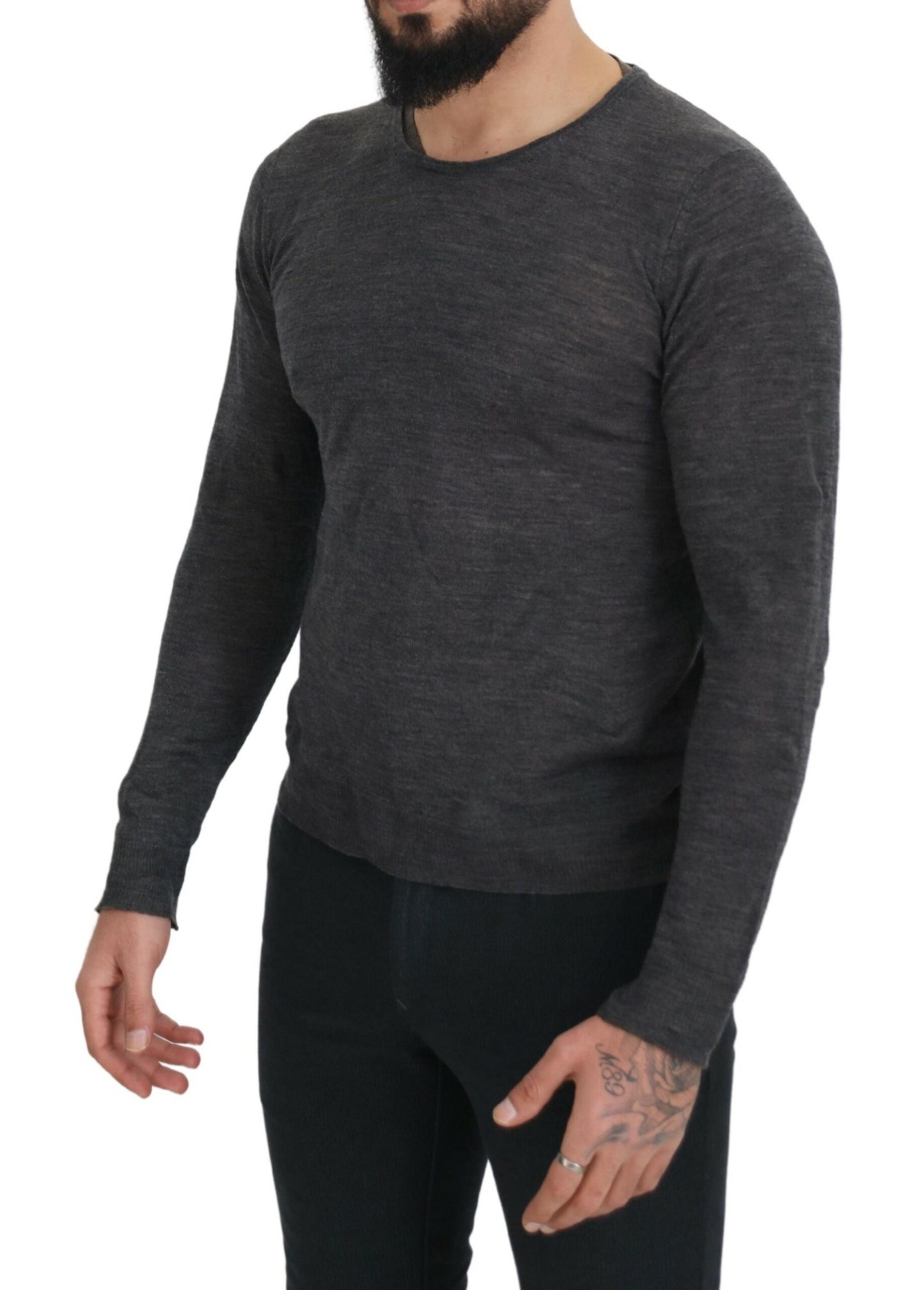 Kostüm National Sleek Grey Crewneck Pullover Pullover