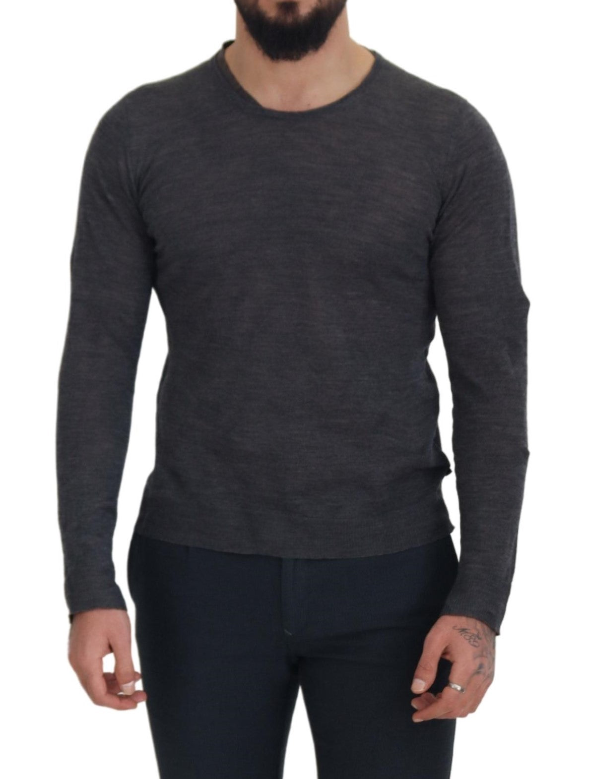 Kostüm National Sleek Grey Crewneck Pullover Pullover