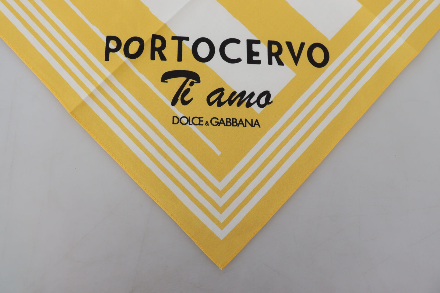 Dolce &amp; Gabbana Yellow Portocervo Cotton Shawl Wrap Scarf