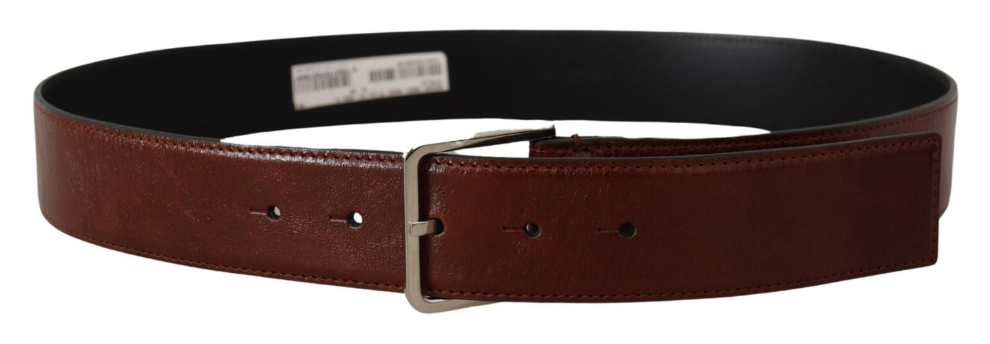 Dolce &amp; Gabbana Bordeaux Calf Patent Leather Logo Waist Buckle Belt