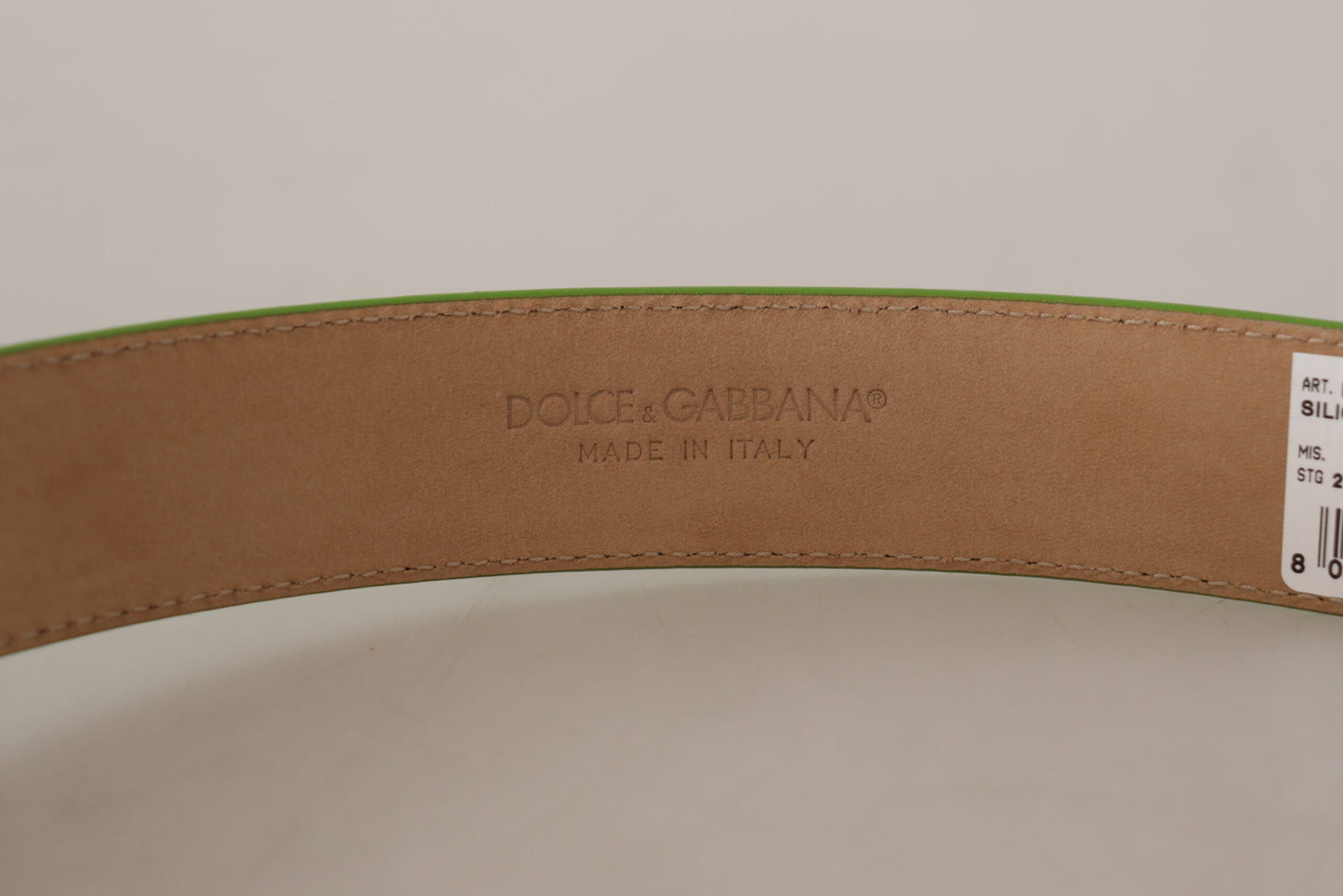 Dolce &amp; Gabbana Green Leather Devotion Heart Micro Bag Headphones Belt