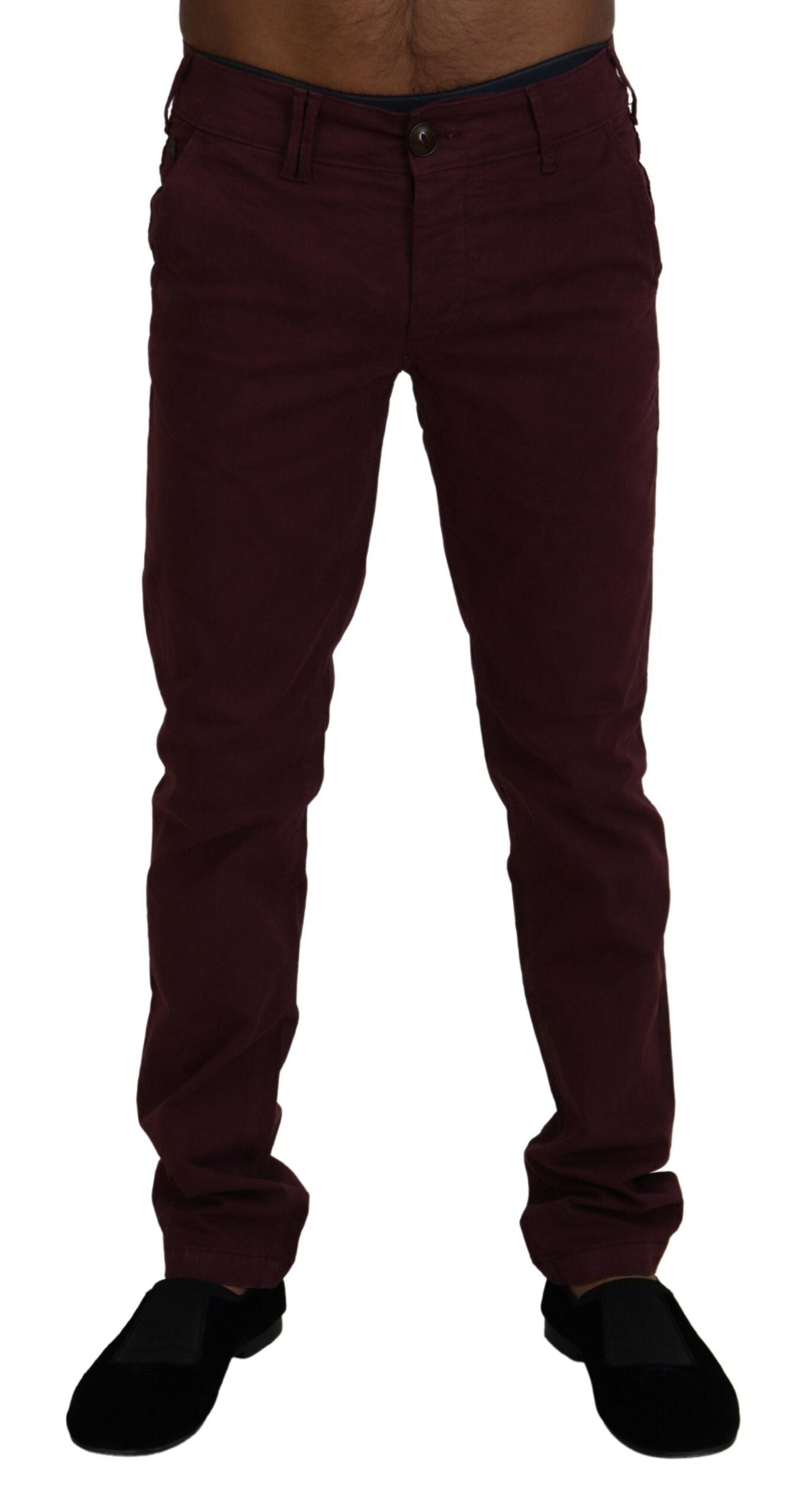 CYCLE Maroon Skinny Fit Baumwollhose