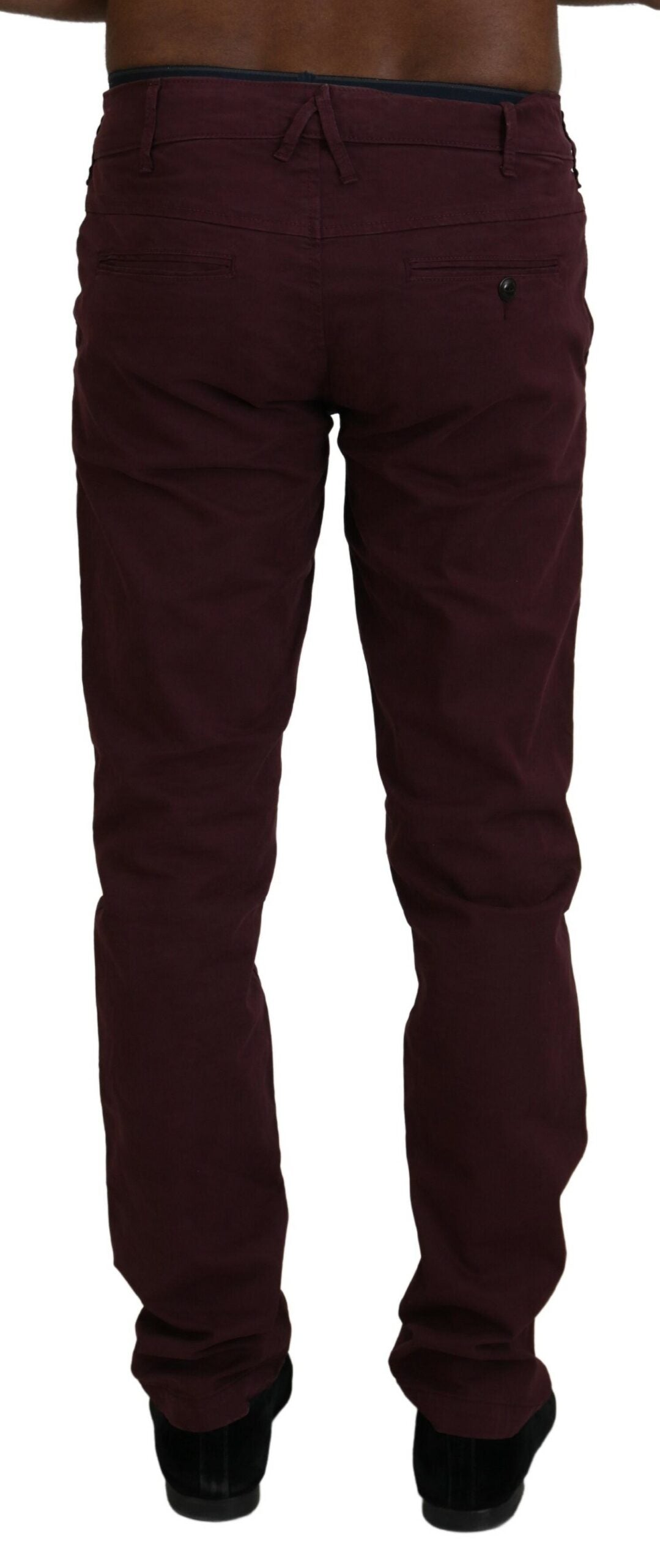 CYCLE Maroon Skinny Fit Baumwollhose