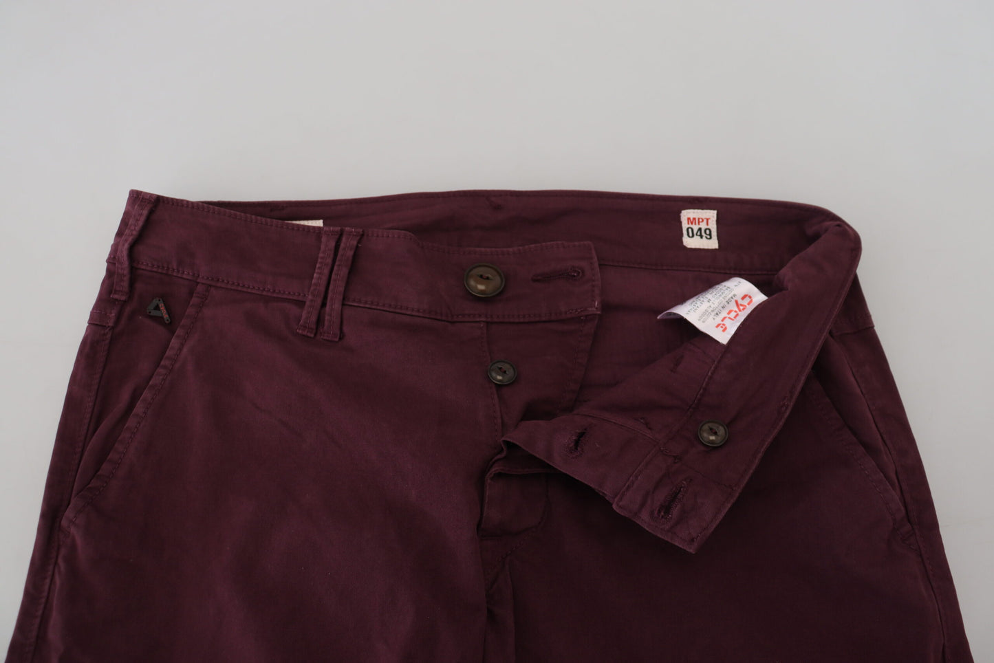 CYCLE Maroon Skinny Fit Baumwollhose