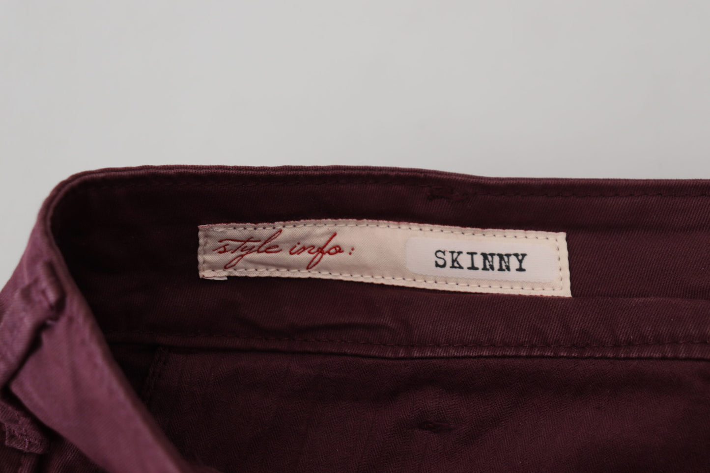 CYCLE Maroon Skinny Fit Baumwollhose