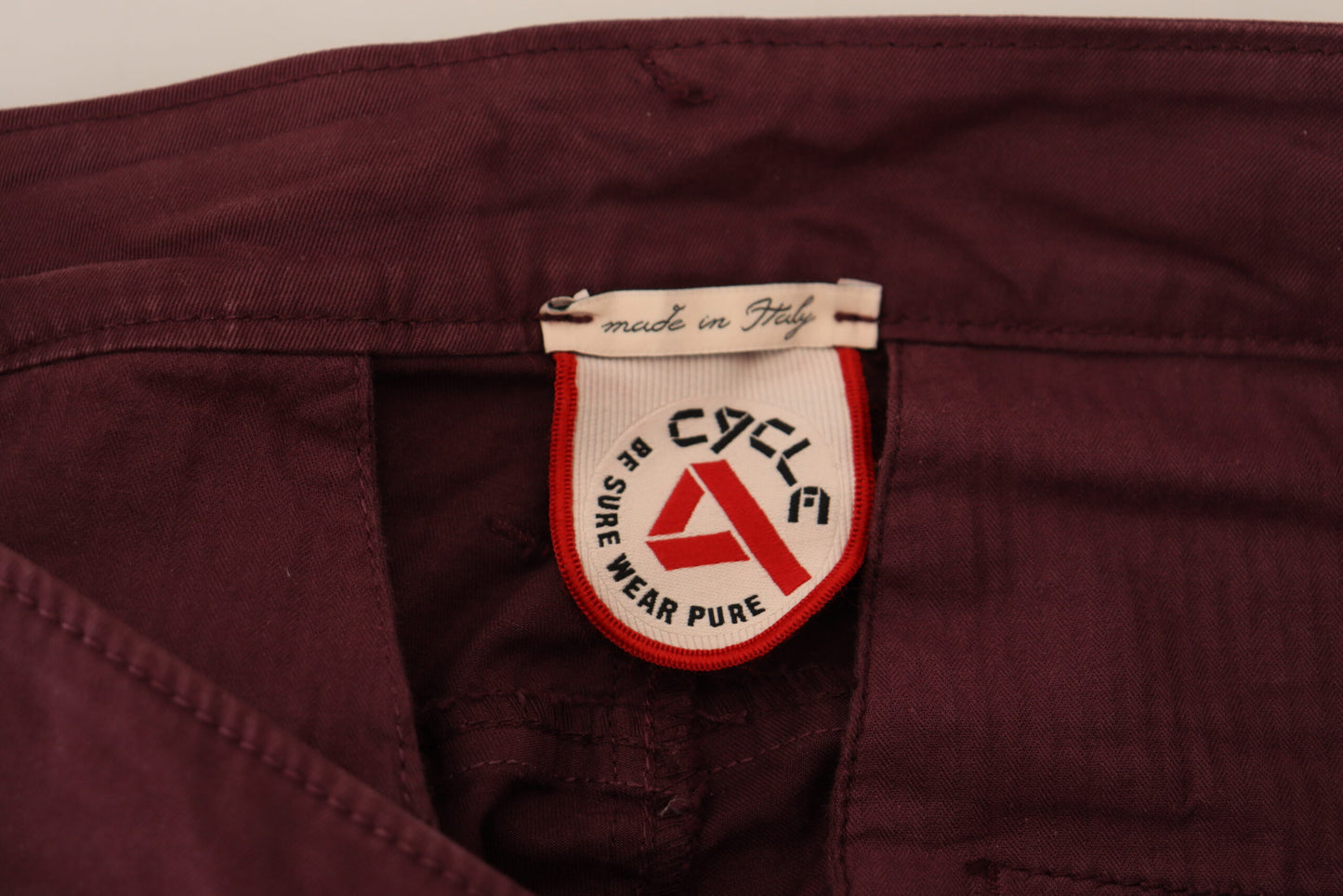 CYCLE Maroon Skinny Fit Baumwollhose