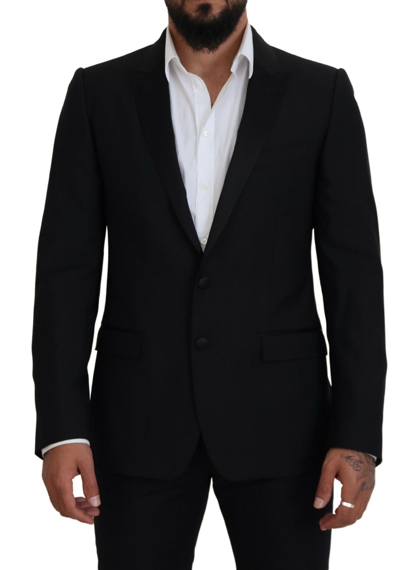 Dolce &amp; Gabbana Black Slim Fit Formal Martini Blazer