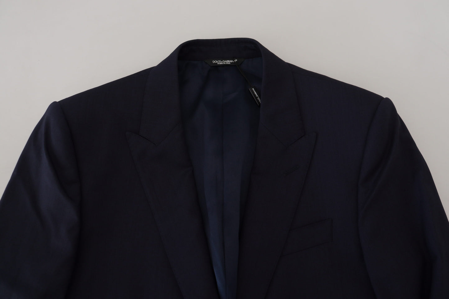 Dolce &amp; Gabbana Blue Wool Slim Fit Formal Coat Blazer