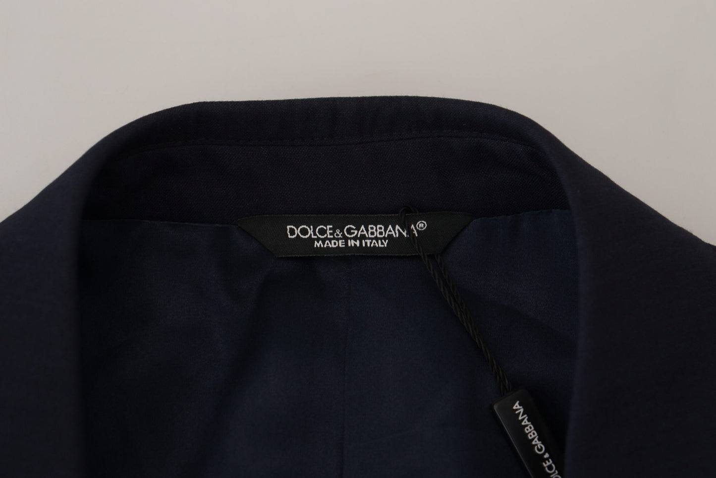 Dolce &amp; Gabbana Blue Wool Slim Fit Formal Coat Blazer