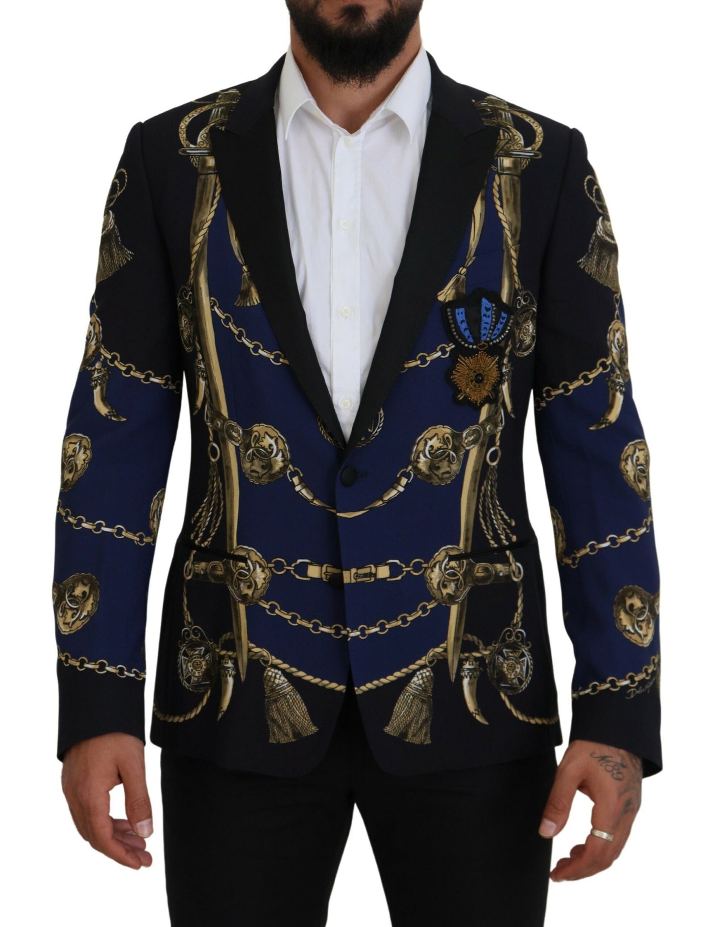 Dolce &amp; Gabbana Multicolor Printed Coat Martini Blazer