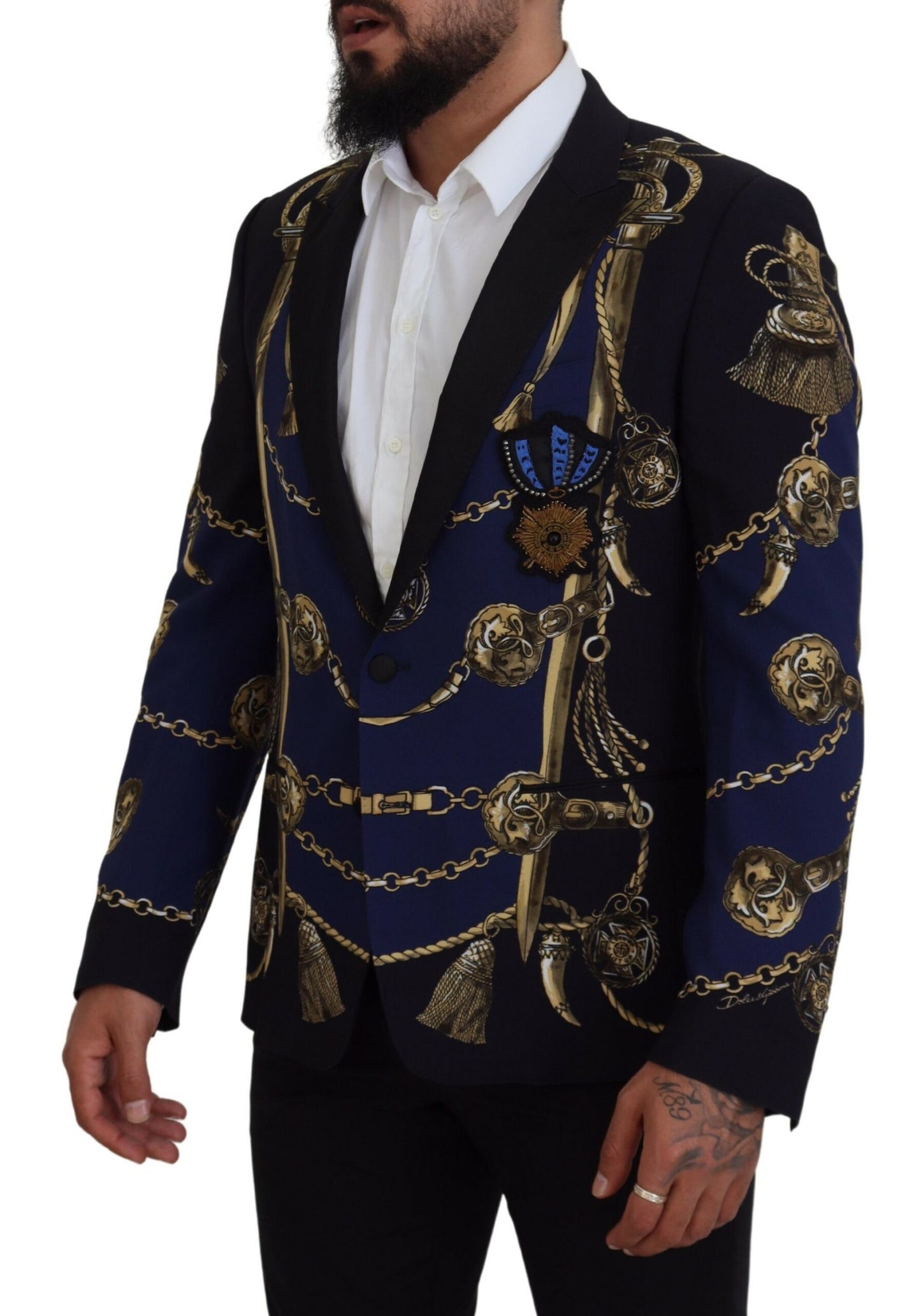 Dolce &amp; Gabbana Multicolor Printed Coat Martini Blazer