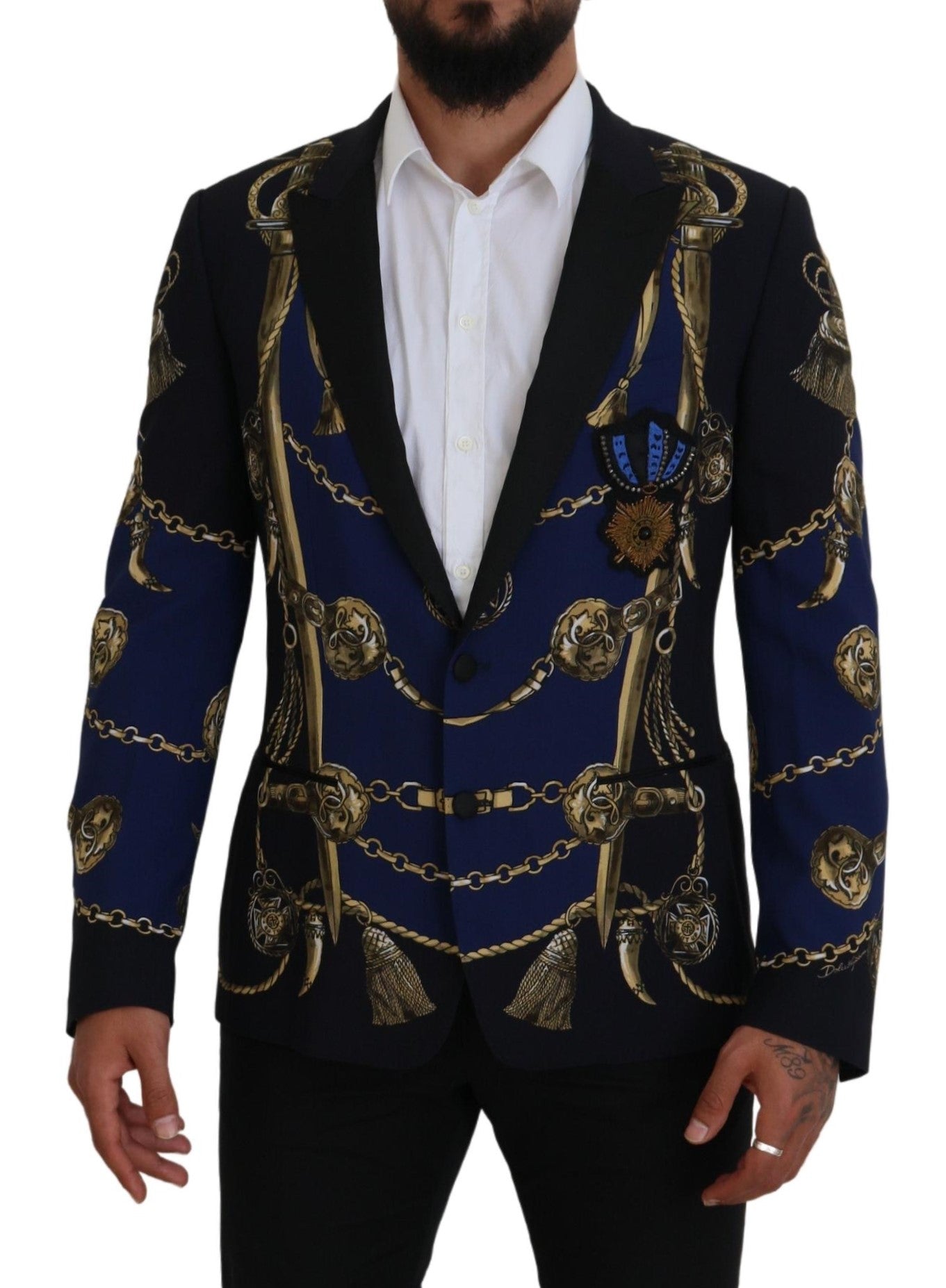 Dolce &amp; Gabbana Multicolor Printed Coat Martini Blazer