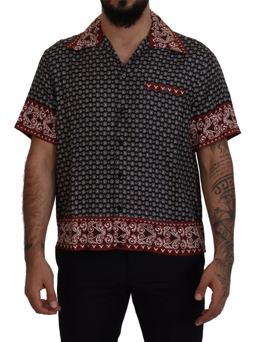 Dolce &amp; Gabbana Multicolor Patterned Silk Casual Shirt