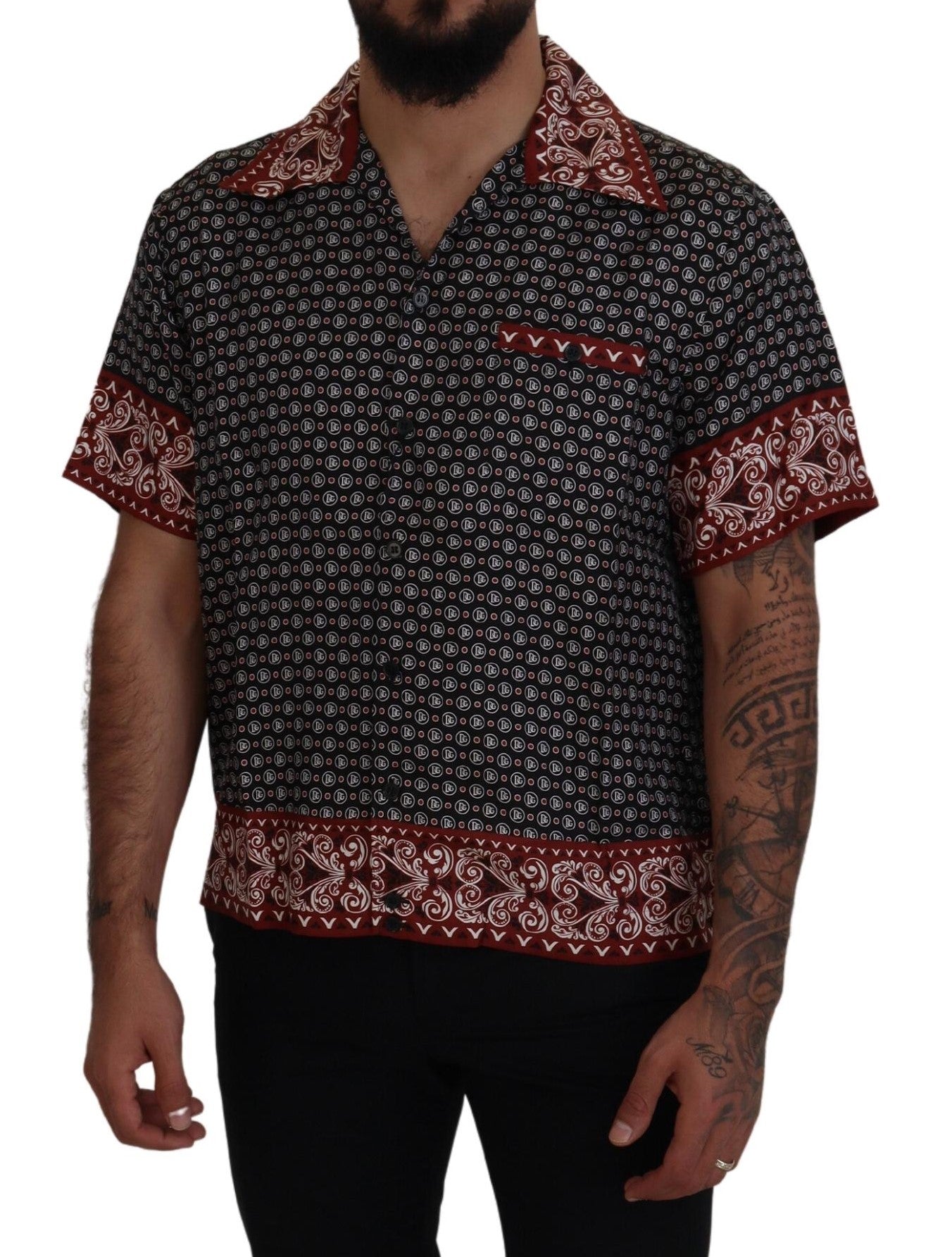 Dolce &amp; Gabbana Multicolor Patterned Silk Casual Shirt