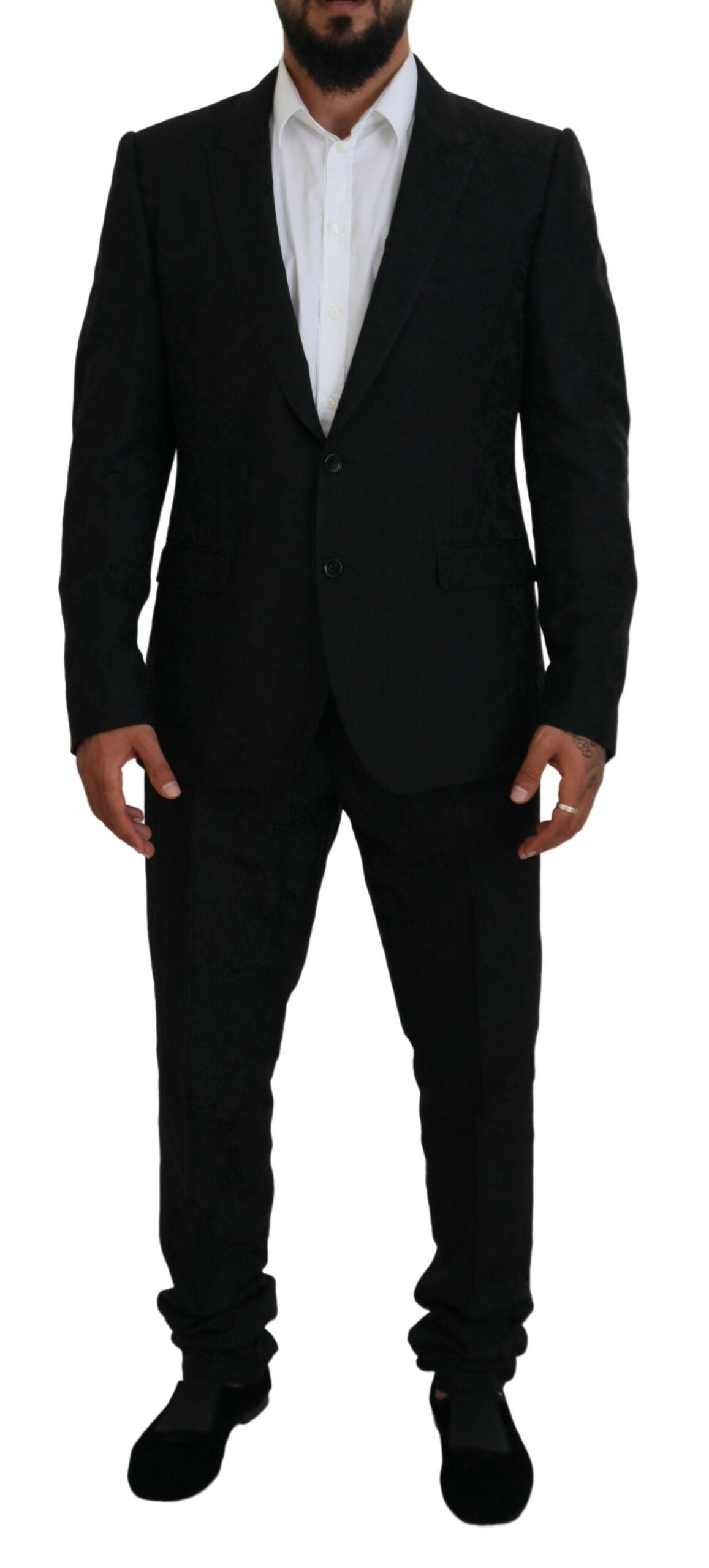 Dolce &amp; Gabbana Schwarzer Martini Slim Fit Designer-Anzug